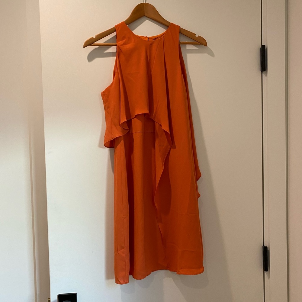 Halston Sleeveless High Neck Dress with Drape
